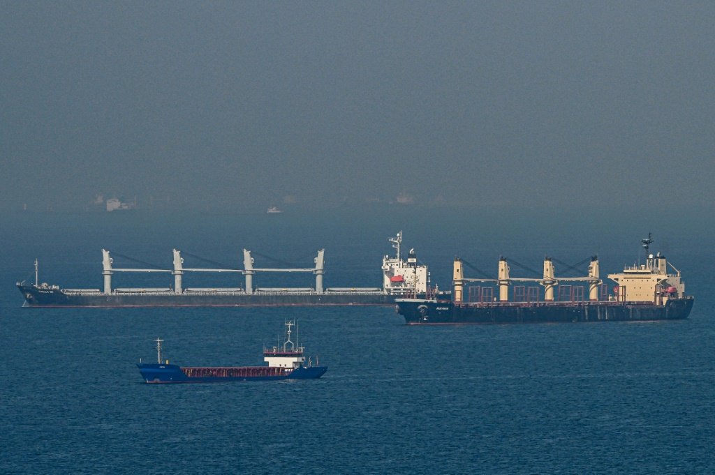 "Seis navios deixaram os portos ucranianos", declarou o ministro turco da Defesa, Hulusi Akar (AFP/AFP Photo)