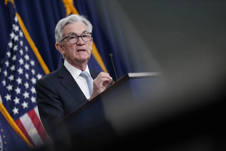 Jerome Powell, chairman of the US Federal Reserve, speaks during a news conference following a Federal Open Market Committee (FOMC) meeting in Washington, DC, US, on Wednesday, Nov. 2, 2022. Federal Reserve officials delivered their fourth straight 75 basis-point interest rate increase while also signaling their aggressive campaign to curb inflation could be approaching its final phase. Photographer: Al Drago/Bloomberg (Al Drago/Bloomberg)