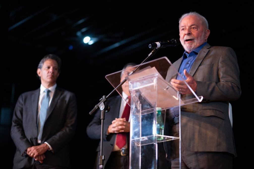 Lula em discurso: presidente apontará Paulo Marcelo Schallenberger para criar pontes como evangélicos (Andressa Anholete/Bloomberg)