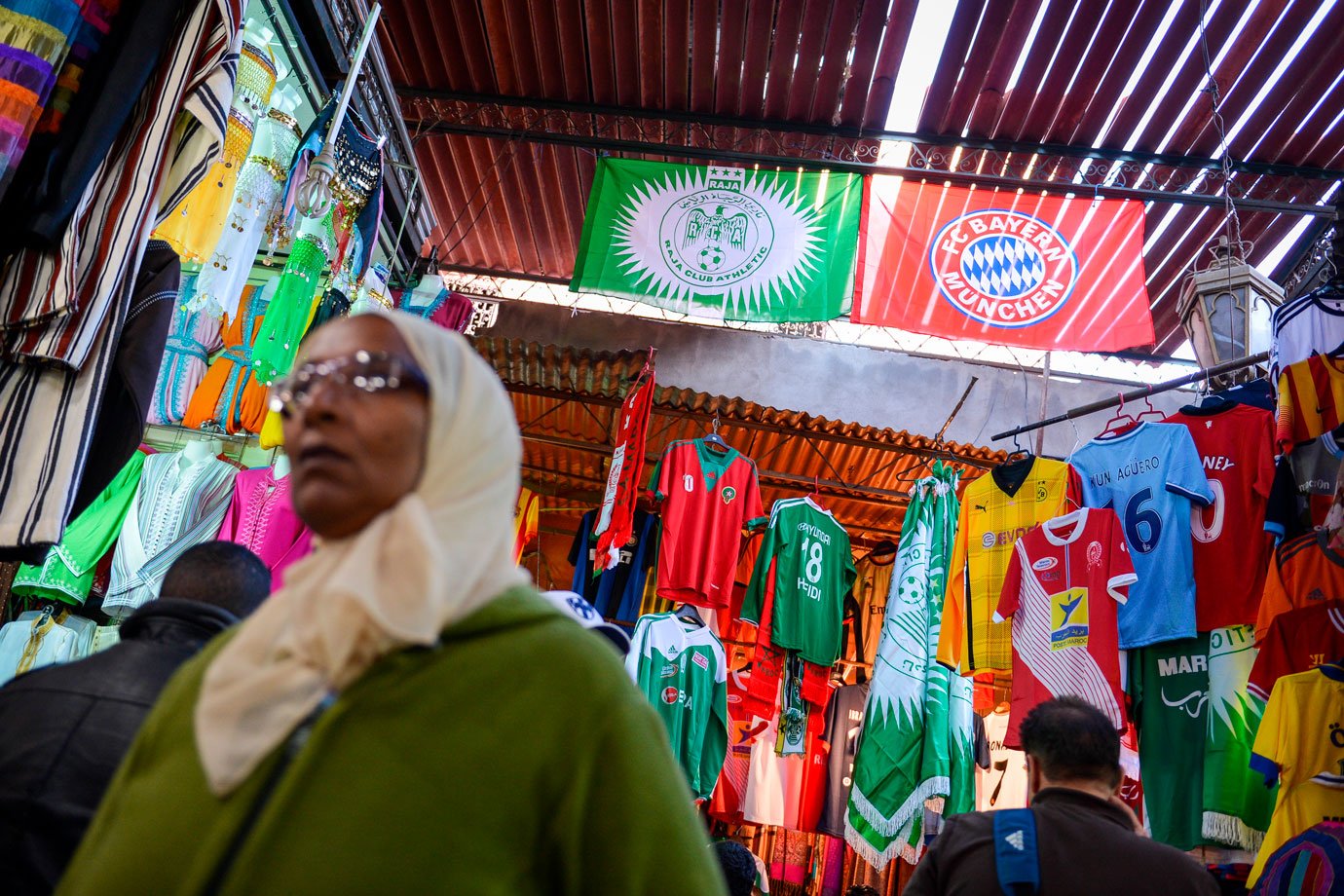 Souk em Marrakesh, Marrocos.