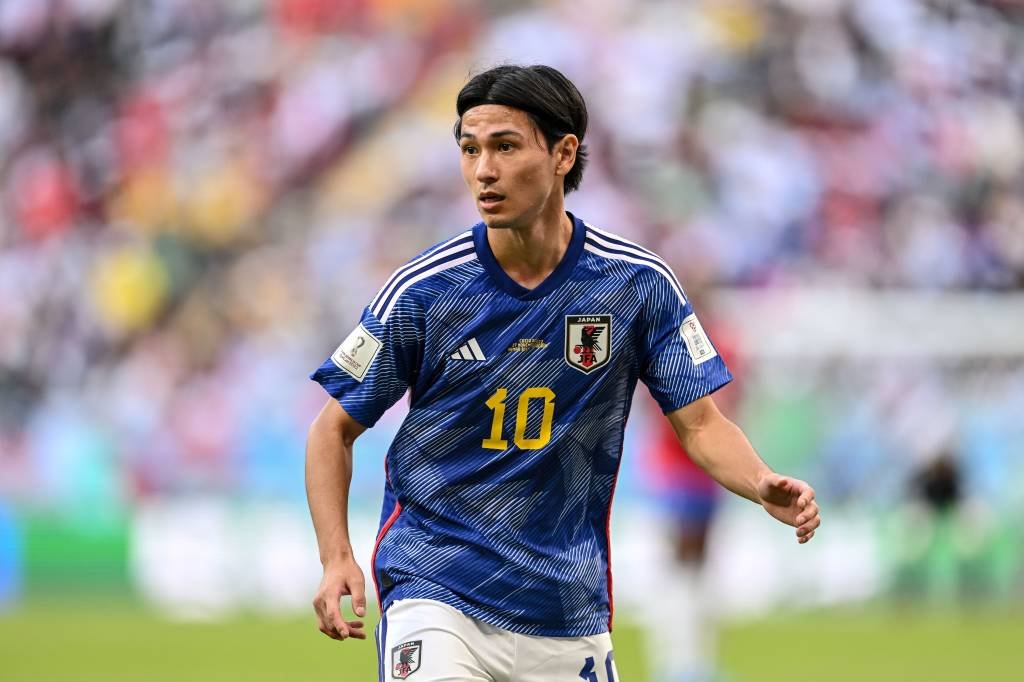 Minamino é artilheiro da seleção japonesa dentre os convocados para a Copa, com 17 gols em 46 partidas (Harry Langer/Getty Images)