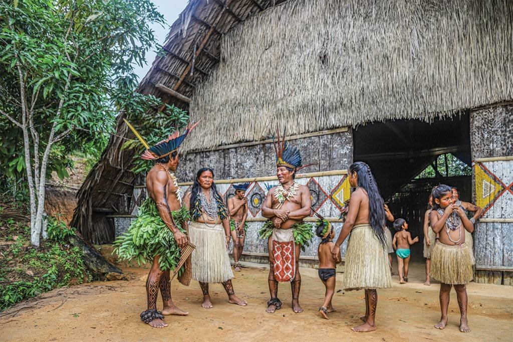 Aldeia na região do Xingu, no Pará: áreas indígenas são as menos desmatadas do Brasil (Leandro Fonseca/Exame)