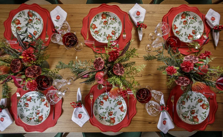 Sugestão de decoração para a mesa de Natal. (Douglas Daniel/Divulgação)