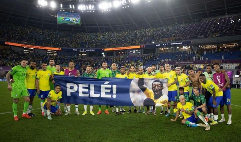 Pelé: o rei do futebol recebe o apoio da seleção brasileira no Catar (Instagram CBF/Reprodução)
