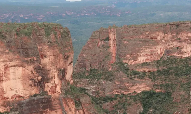 Parque Nacional da Chapada dos Guimarães: Criado em 1989, o parque fica entre as cidades de Cuiabá e Chapada dos Guimarães (MT) e tem uma área de 32.630 hectares, ou seja, 326 km² (D`Laila Borges/Sedec/Governo do Mato GrossoO/Divulgação)