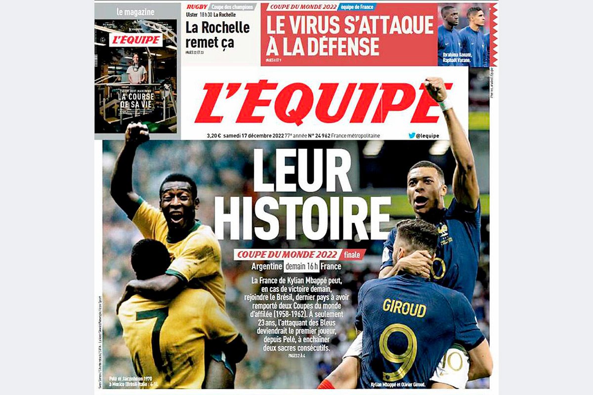 Capa do jornal L'Équipe