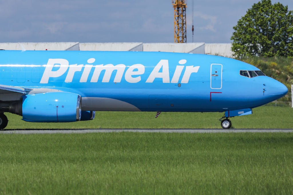 Avião da Amazon Prime Air: na Índia, a empresa tem duas aeronaves em operação (Nicolas Economou/Getty Images)