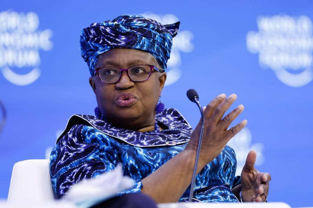 Ngozi Okonjo-Iweala lembrou que o comércio virtual tem florescido pelo mundo nos últimos anos, mas segundo ela ainda carece de regulação (Stefan Wermuth/Getty Images)