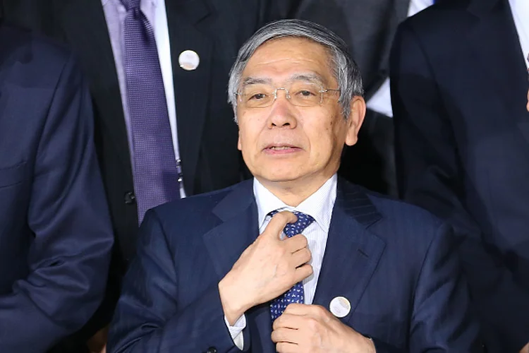 BADEN-BADEN, GERMANY - MARCH 17:  Governor of the Bank of Japan Haruhiko Kuroda attends the family photo during the G20 finance ministers meeting on March 17, 2017 in Baden-Baden, Germany. The meeting is taking place ahead of the G20 summit scheduled in Hamburg in July.  (Photo by Thomas Niedermueller - Pool/Getty Images) (Thomas Niedermueller - Pool/Getty Images)