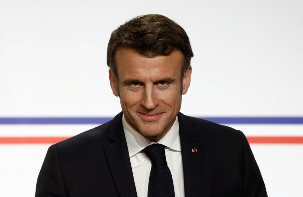 Presidente francês Emmanuel Macron no Palácio do Eliseu em Paris em 22 de janeiro de 2023

 (AFP/AFP)
