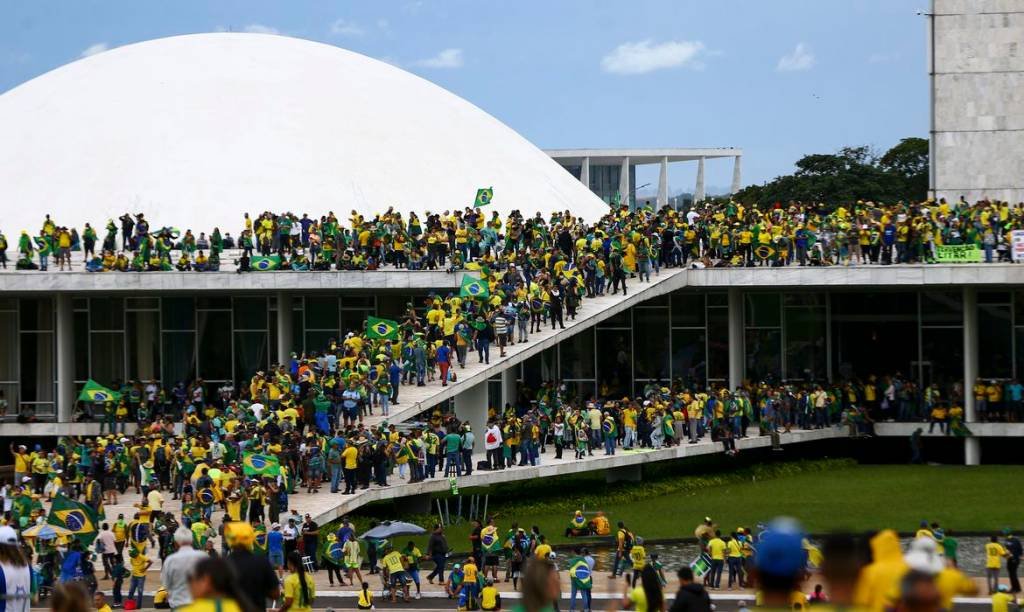 Manifestantes invadem Congresso, STF e Palácio do Planalto. (Marcelo Camargo/Agência Brasil)