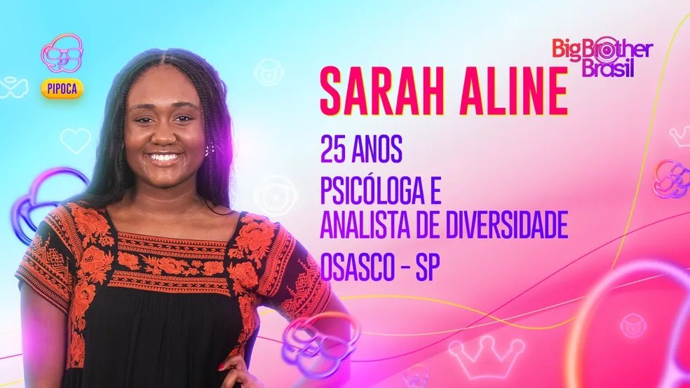 Sarah Aline, participante do BBB23: profissão da sister gerou curiosidade no público (TV Globo/Reprodução)