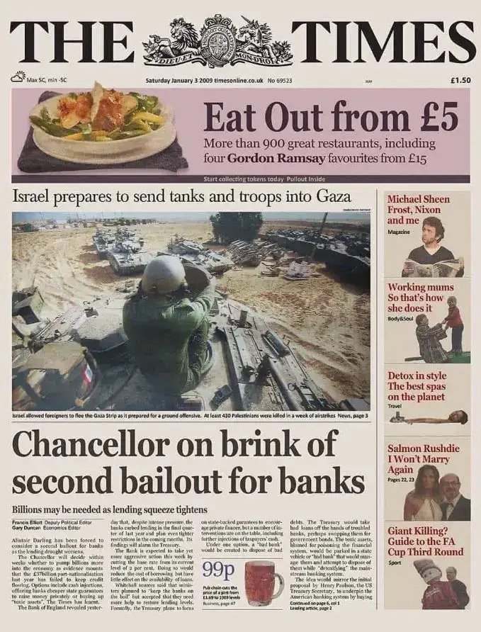 the times capa bitcoin bloco genese