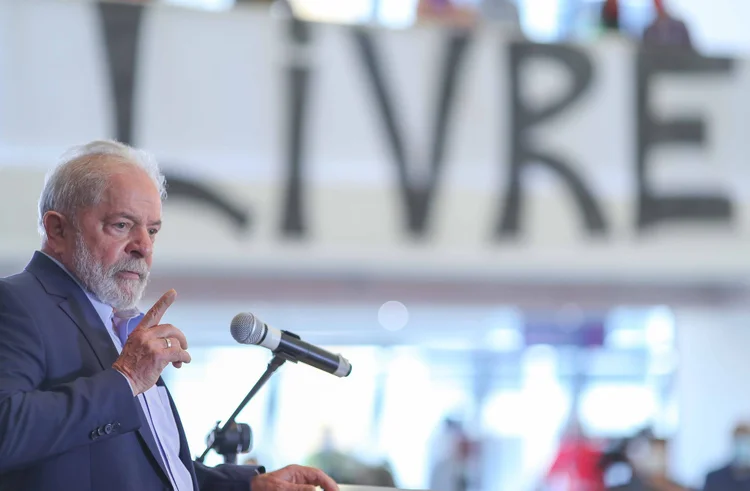 Entrevista coletiva do ex-presidente Lula em São Bernardo do Campo, em 10/03/2021. Lula (Ricardo Stuckert/Reprodução)