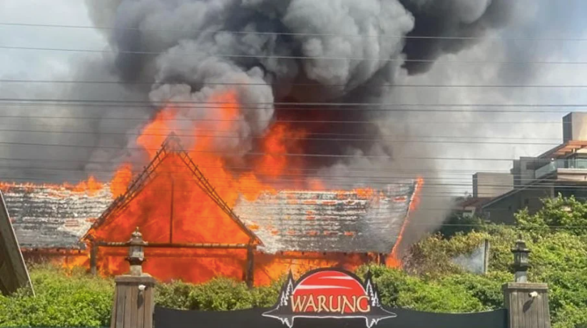 Warung Beach Club pega fogo em Itajaí; veja como ficou o local após o incêndio