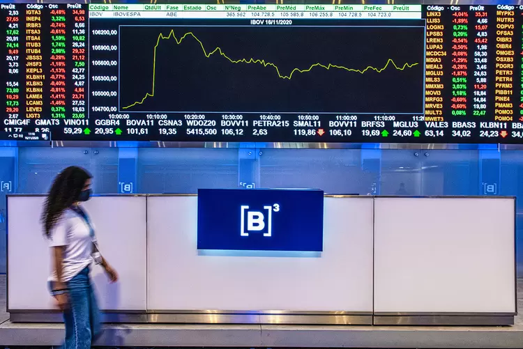 Painel de cotações da B3, a bolsa de valores brasileira: Ibovespa encerra quarta-feira em alta (Germano Lüders/Exame)