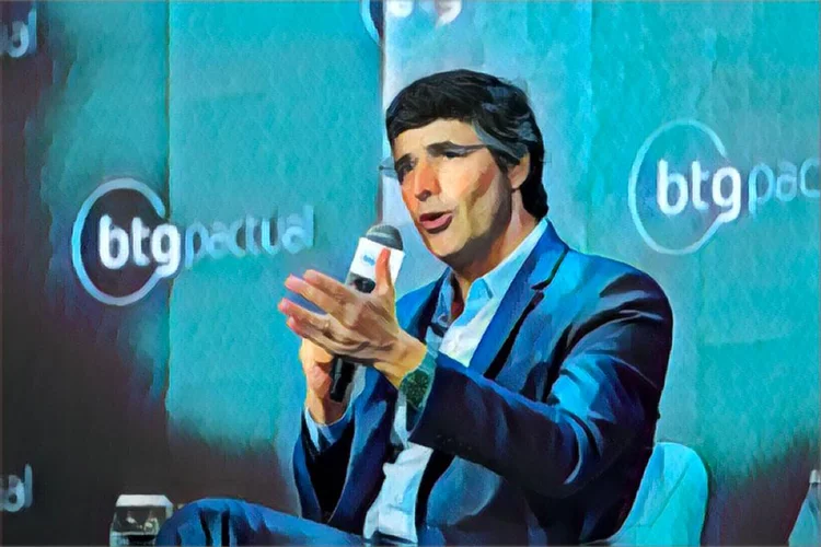 André Esteves, chairman do BTG Pactual, no CEO Conference 2023: posição privilegiada do Brasil tanto pela antecipação do controle da inflação, quanto pela neutralidade geopolítica e a força do agronegócio (BTG Pactual/Divulgação)