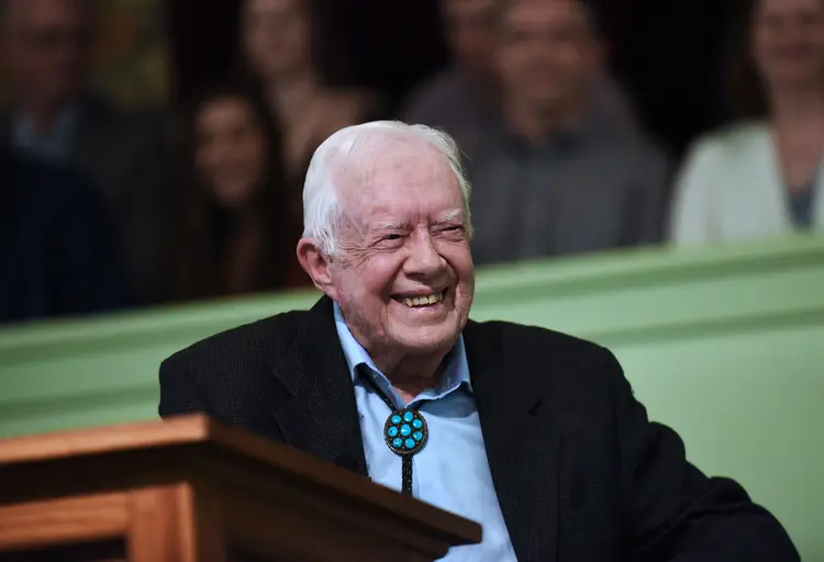 Jimmy Carter: O 39.º presidente dos Estados Unidos decidiu passar o tempo restante de sua vida em casa com a família, enquanto recebe cuidados paliativos (Paul Hennessy/Nur/Getty Images)