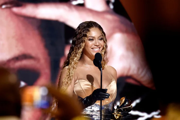 LOS ANGELES, CALIFORNIA - FEBRUARY 05: Beyoncé accepts Best Dance/Electronic Music Album for “Renaissance” onstage during the 65th GRAMMY Awards at Crypto.com Arena on February 05, 2023 in Los Angeles, California. (Photo by Emma McIntyre/Getty Images for The Recording Academy) (Emma McIntyre/Getty Images for The Recording Academy/Getty Images)