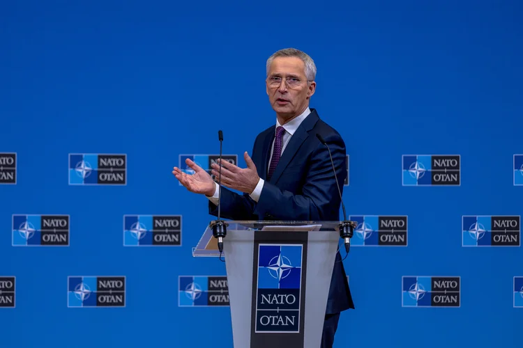 Continuo acreditando que chegou o momento de ratificar Finlândia e Suécia como membros da Otan", declarou Stoltenberg (Omar Havana/Getty Images)