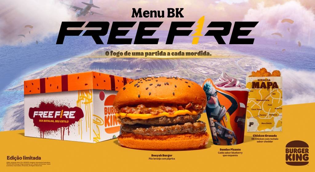 Combo Free Fire: Burger King lança opção em parceria com o game (Burger King/Divulgação)