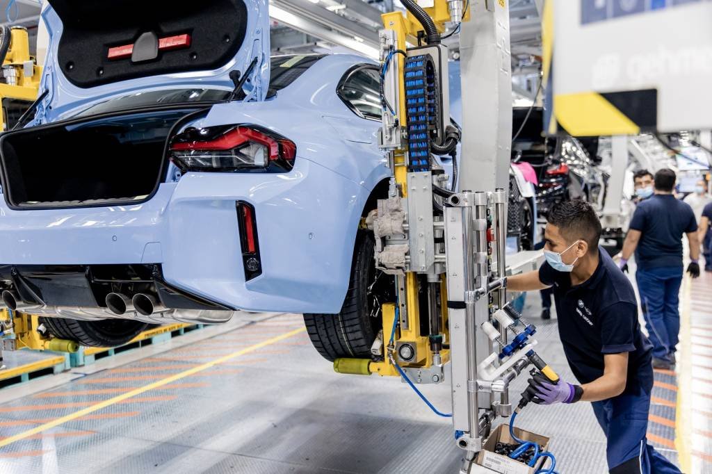 Planta da BMW em San Luis Potosí, no México: primeiros veículos da nova geração sairão da linha de produção a partir de 2027 (BMW/Divulgação)