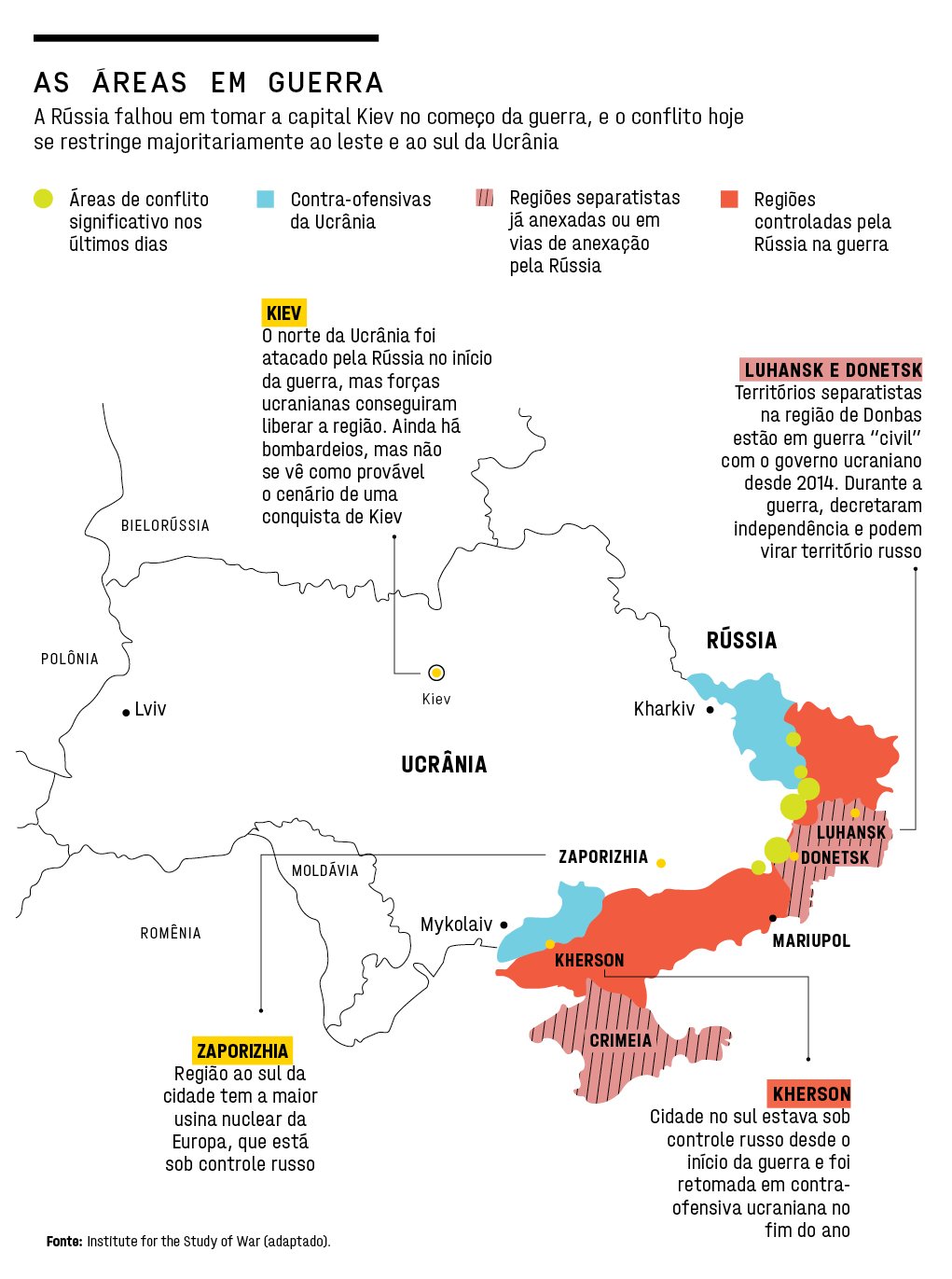 Mapa da guerra. O que se sabe sobre o 15.º dia do conflito na Ucrânia –  Observador