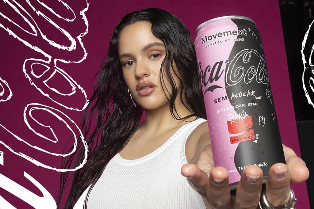 Rosalía e a Coca-Cola: lançamento do primeiro produto da linha Creations de 2023 (Coca-Cola/Divulgação)