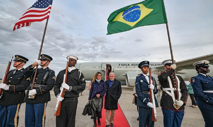 Lula: presidente chegou acompanhado da primeira-dama, Janja da Silva (Ricardo Stuckert/PR/Flickr)