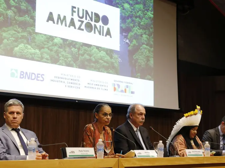 A ministra do Meio Ambiente, Marina Silva, e o presidente do BNDES, Aloizio Mercadante: linha prioritária para descarbonização com juros de 1% (Fernando Frazão/Agência Brasil)