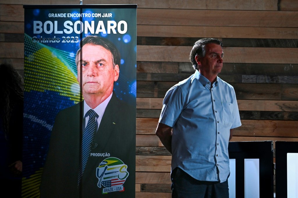 Ex-presidente Jair Bolsonaro: evento em sua homenagem ocorreu em Orlando (Flórida). (AFP Photo/Reprodução)