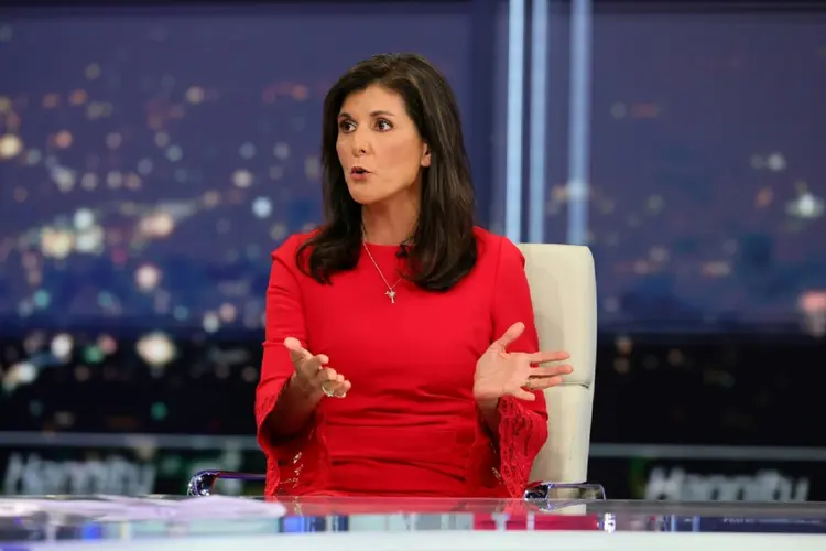 Nikki Haley: ela foi designada pelo ex-presidente Donald Trump (2017-2021) como embaixadora dos Estados Unidos na ONU em janeiro de 2017 e permaneceu no cargo até outubro de 2018 (AFP/AFP)