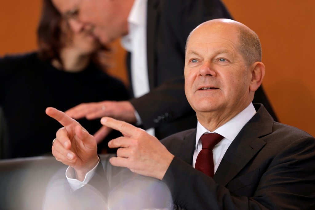 Chanceler alemão, Olaf Scholz, em Berlim, em 15 de fevereiro de 2023 (Céline LE PRIOUX/AFP)