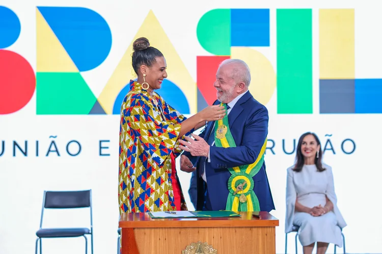 Anielle Franco e Lula: irmã de Marielle é ministra em governo petista (Ricardo Stuckert / Palácio do Planalto/Reprodução)
