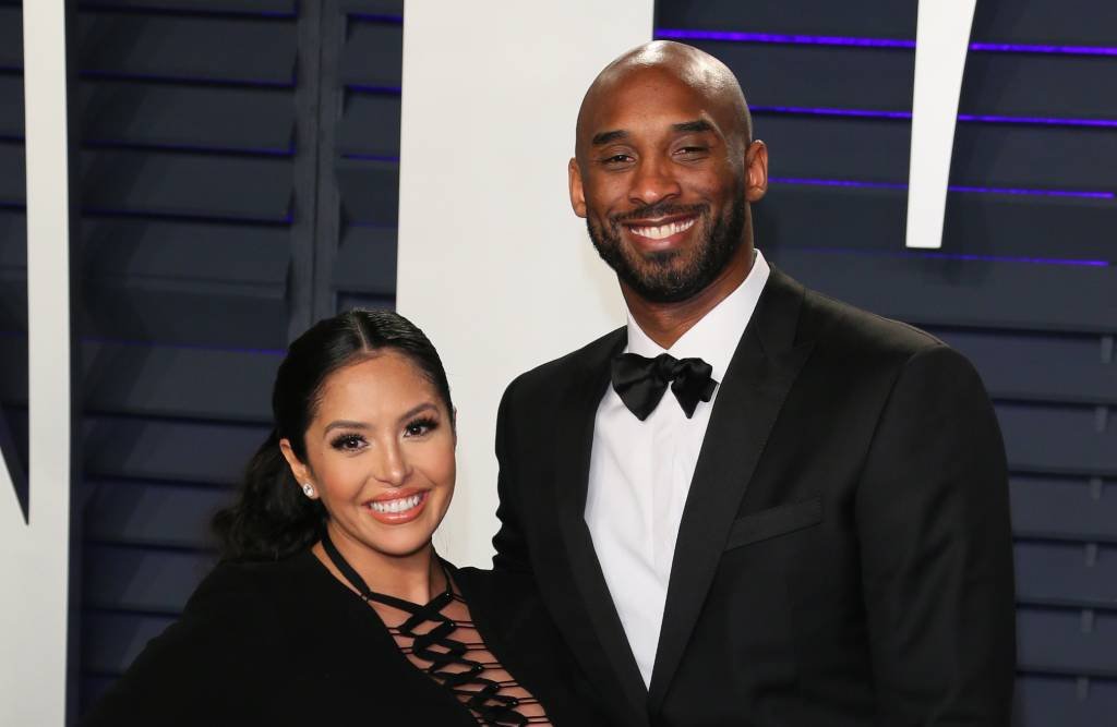 Vaneessa Bryant: viuva e o marido, Kobe Bryant, em 2019 na festa do Oscar (JEAN-BAPTISTE LACROIX / Colaborador/ AFP/Getty Images)