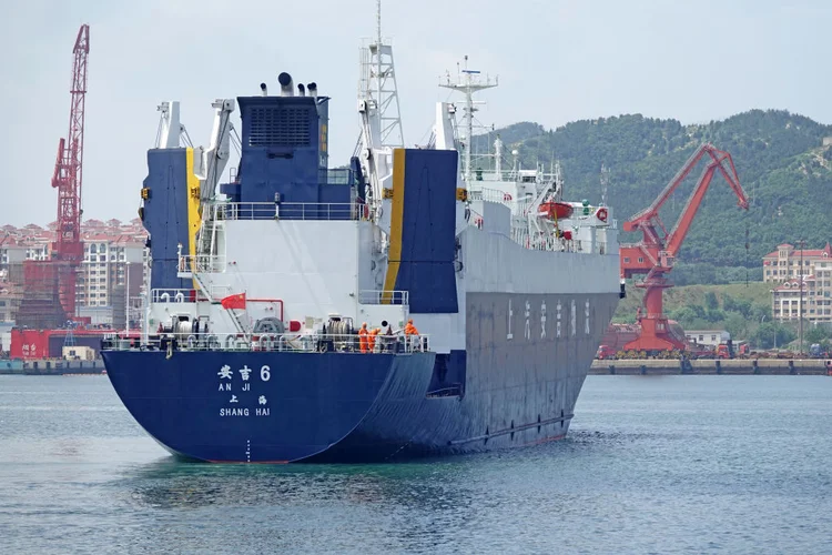 Navio da SAIC Anji (foto de arquivo): SAIC é a maior exportadora de veículos da China por sete anos consecutivos (Costfoto/Future Publishing/Getty Images)