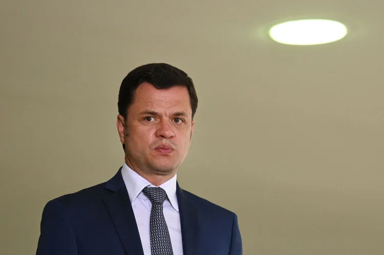 Brazilian Justice Minister Anderson Torres awaits the start of the celebration of National Volunteer Day at Planalto Palace in Brasilia, August 26, 2021 (Photo by EVARISTO SA / AFP) (Photo by EVARISTO SA/AFP via Getty Images) (EVARISTO SA/AFP/Getty Images)