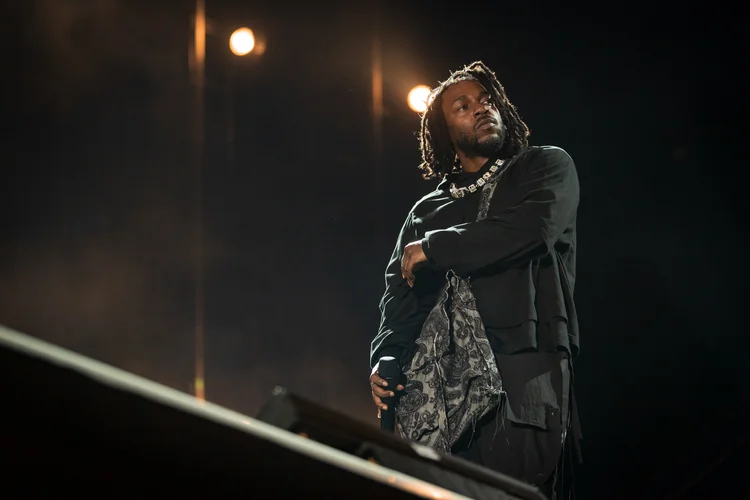 MIAMI GARDENS, FLORIDA - JULY 24: Rapper Kendrick Lamar performs onstage during day three of Rolling Loud Miami 2022 at Hard Rock Stadium on July 24, 2022 in Miami Gardens, Florida. (Photo by Jason Koerner/Getty Images) (Jason Koerner/Getty Images)