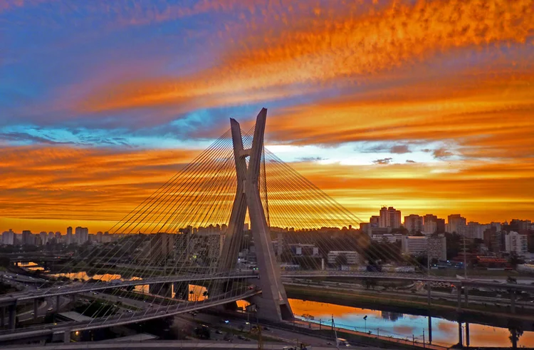 <b>Região da Ponte Estaiada, na zona Sul de SP: </b> apesar de ocupar a 51ª posição no ranking das melhores cidades para empreendedoras, a capital paulista é a única representante latino-americana  (Rafael Paulucci/Getty Images)