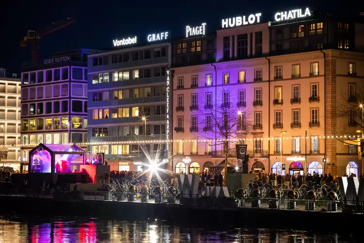 Evento da Watches & Wonders em Genebra: festa na cidade. (WWGF/KEYSTONE/Pierre Albouy/Divulgação)