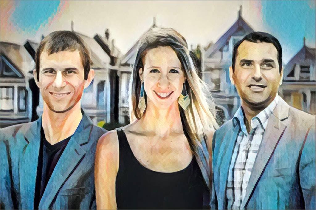 Brian, Gina e Yuri, da Latitud: foco em oferecer serviço para startups latino-americanas realizarem captações nos EUA (Latitud/Divulgação)