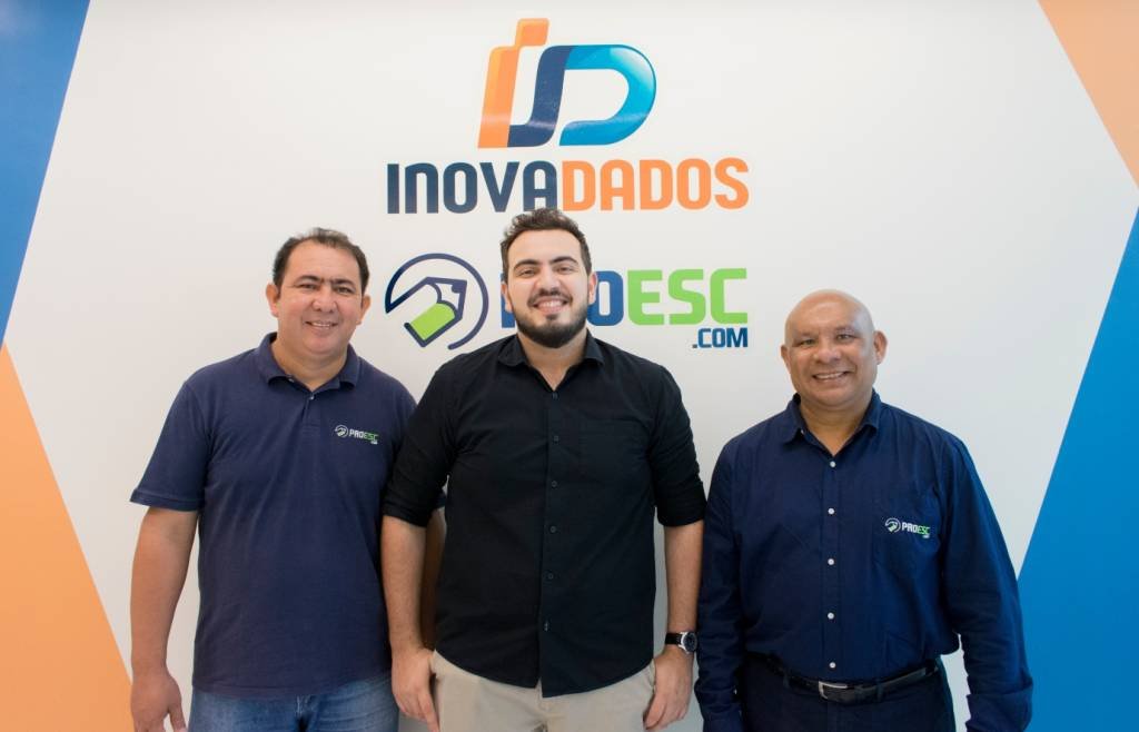 Lindomar Góes, Felipe Ferreira e Elias Teixeira, sócios da Proesc: startup de educação do Amapá captou R$ 8 milhões (Proesc/Divulgação)