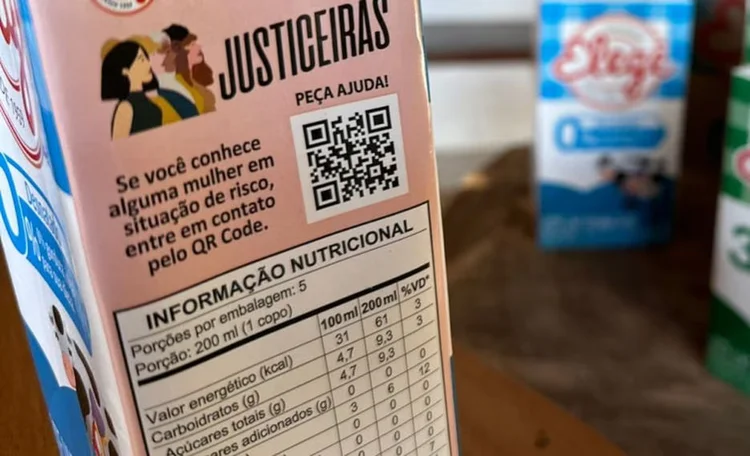 Botão do pânico: Esse botão é um QR Code que leva a um formulário do grupo Justiceiras, projeto que atende mulheres vítimas de violência (Justiceiras/Divulgação)