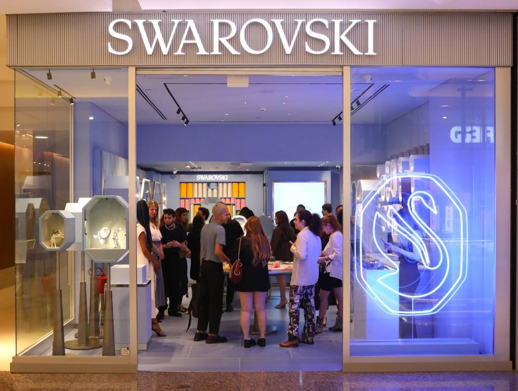 Vitrine da loja Swarovski no shopping Morumbi, em São Paulo. (Swarovski/Divulgação)