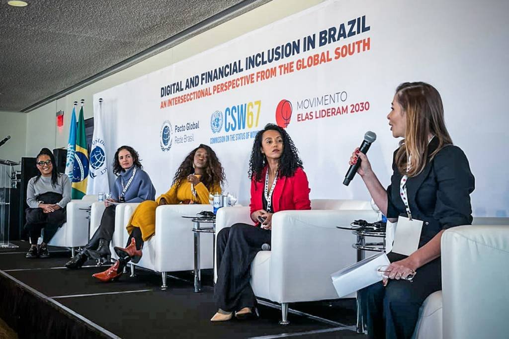 Evento promovido pelo Pacto Global da ONU no Brasil, durante a 67ª Comissão sobre a Situação das Mulheres (CSW, da sigla em inglês), em Nova York (Pacto Global/Reprodução)