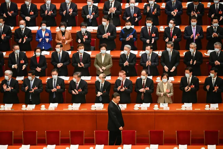 Presidente Xi Jinping durante a sessão anual do Parlamento da China (AFP/AFP)