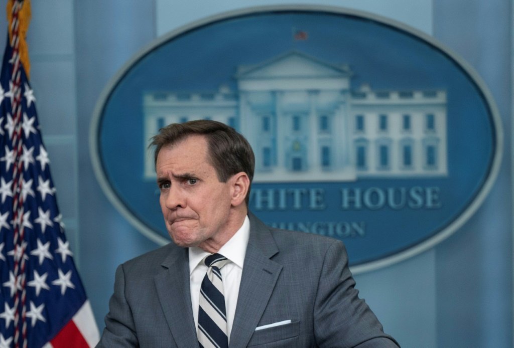 O porta-voz do Conselho de Segurança Nacional dos EUA para Comunicações Estratégicas, John Kirby, na Casa Branca, em Washington, DC, em 2 de março de 2023 (AFP/AFP)