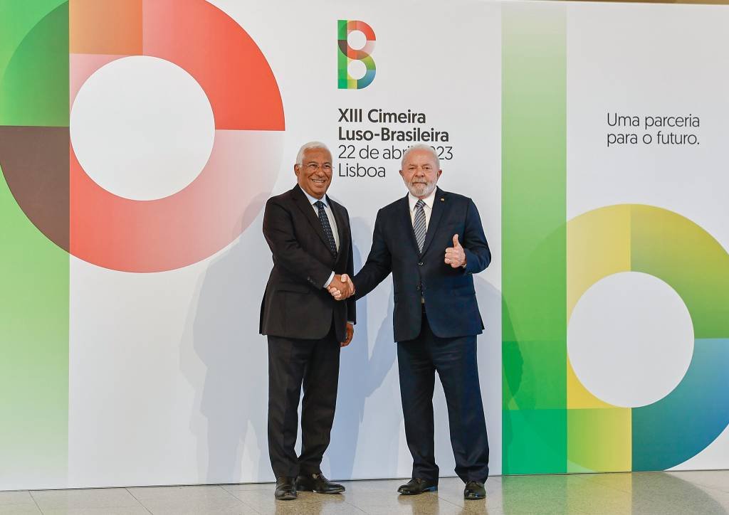 Primeiro-ministro português e Lula: brasileiro escolheu Portugal como primeiro país europeu para visitar (Ricardo Stuckert/PR/Divulgação)