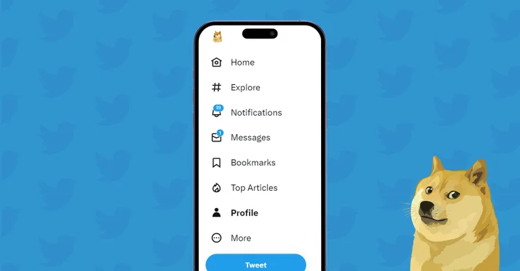 Dogecoin é o novo logo do Twitter (Twitter/Reprodução/Reprodução)