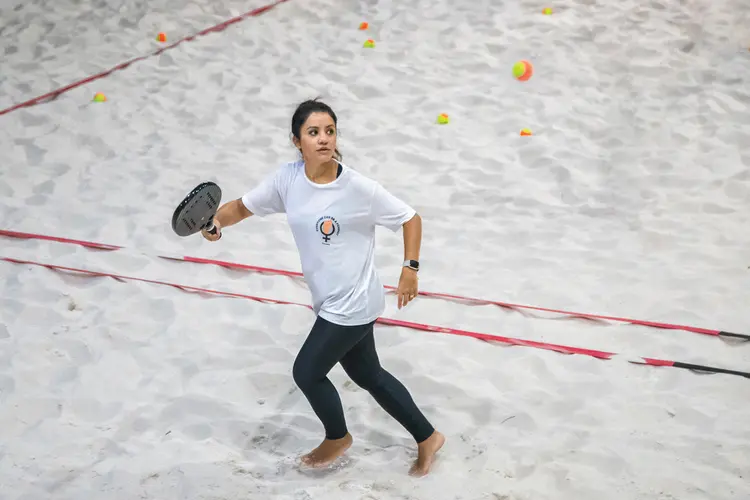 Priscila Siqueira: ela trocou o squash pela modalidade e hoje treina duas vezes por semana (Leandro Fonseca/Exame)